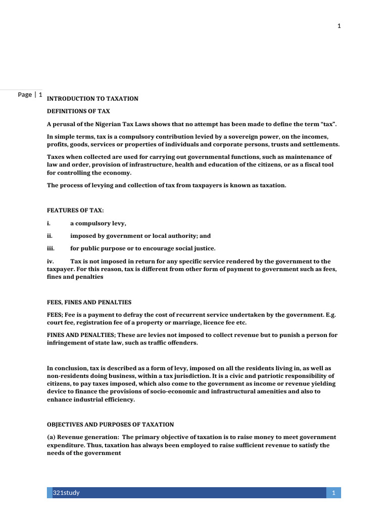 Tax XATION NOTE-1 | PDF