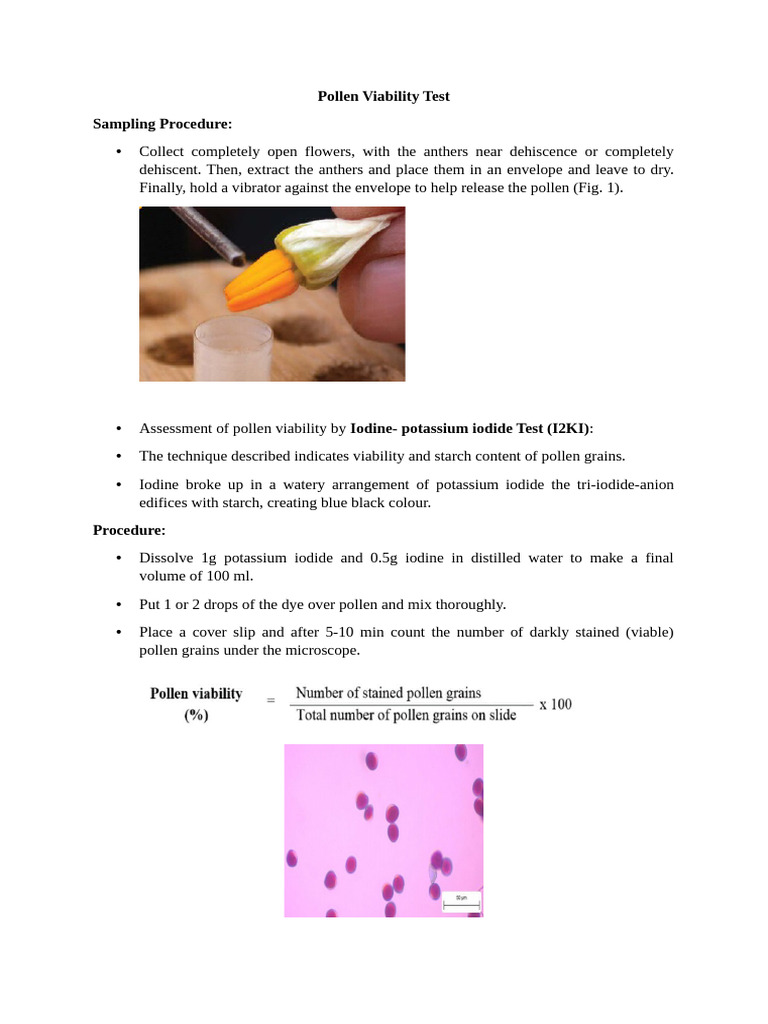 Pollen Viability Test | PDF