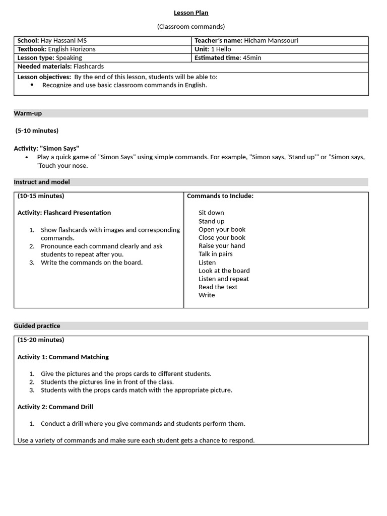 Lesson Plan Template | PDF