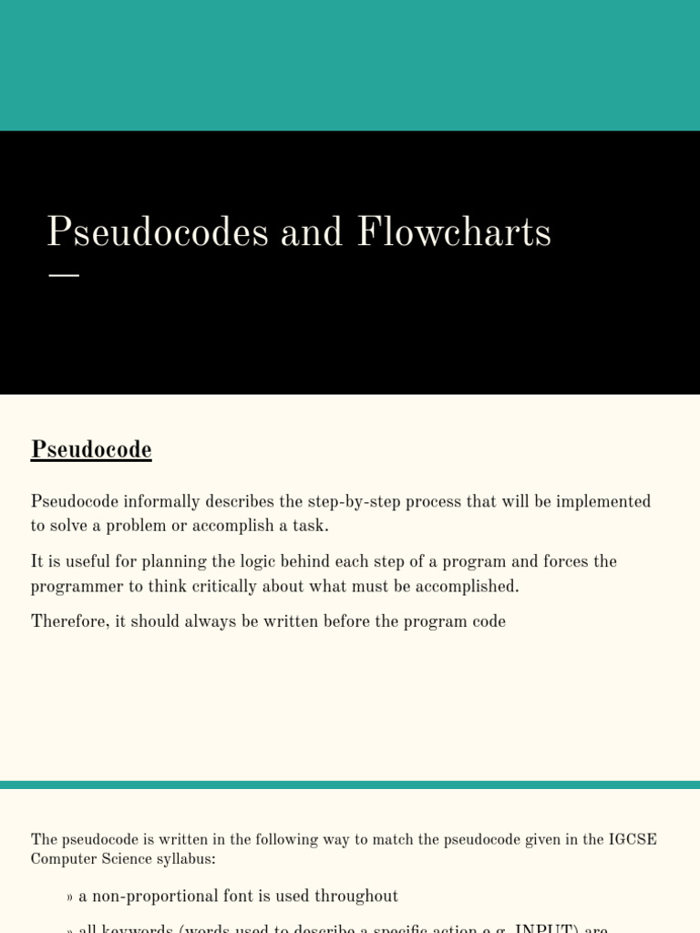 CH 7 Pseudocode and Flowcharts | PDF