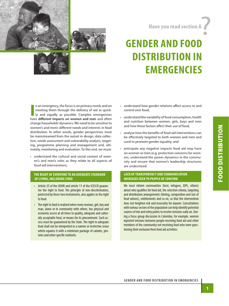 07b Gender Handbook - Food Distribution | PDF