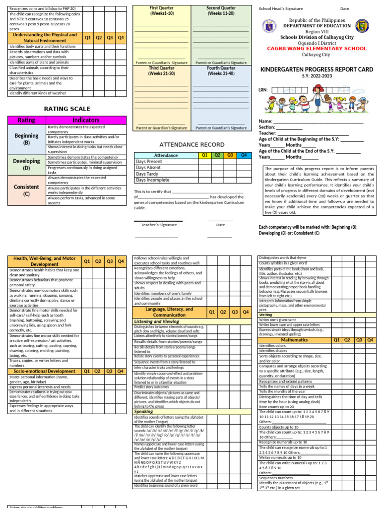 Progress Report Card | PDF