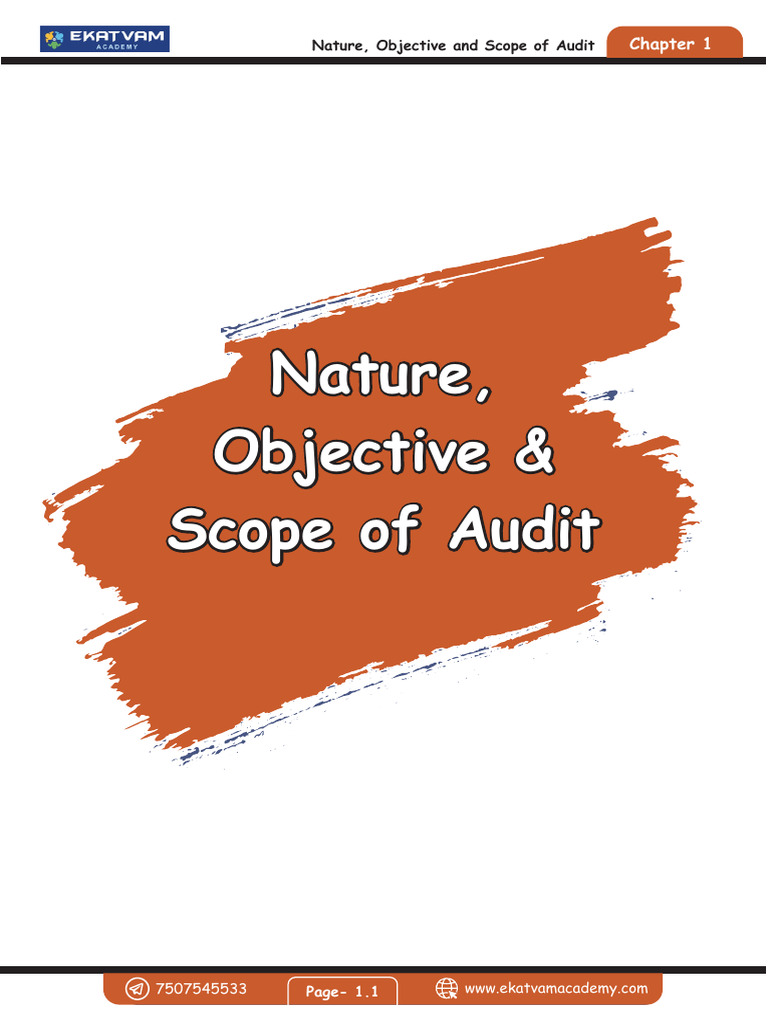 CA Inter Audit Chapter 1 | PDF
