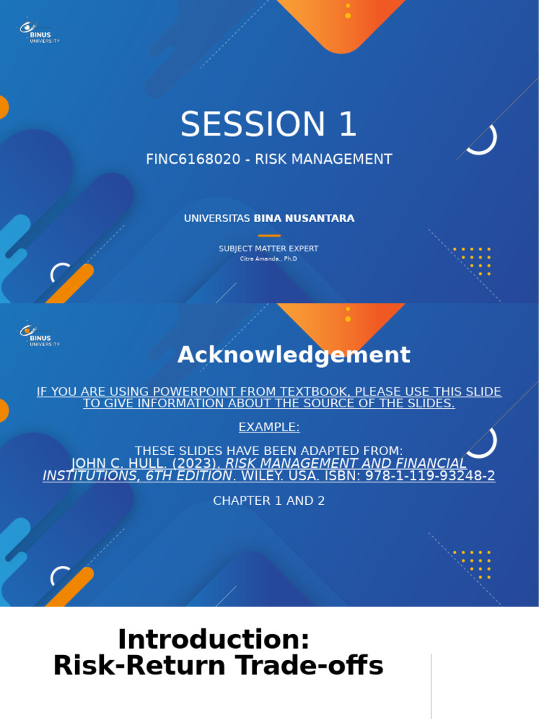 Session 1 - Risk Management (REV) | PDF