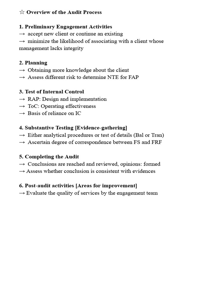 Overview of The Audit Process | PDF