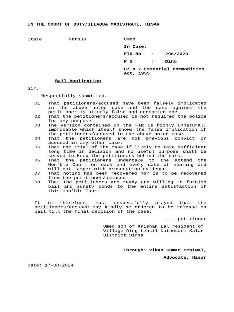 Bail Application | PDF