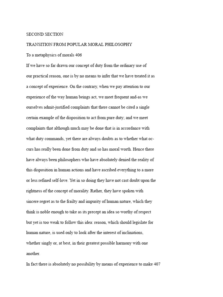 Kant Section 2 Metaphysics | PDF
