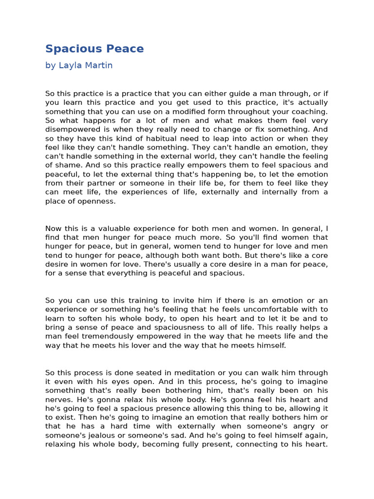 Spacious Peace | PDF