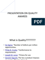 Presentation on Quality Awards