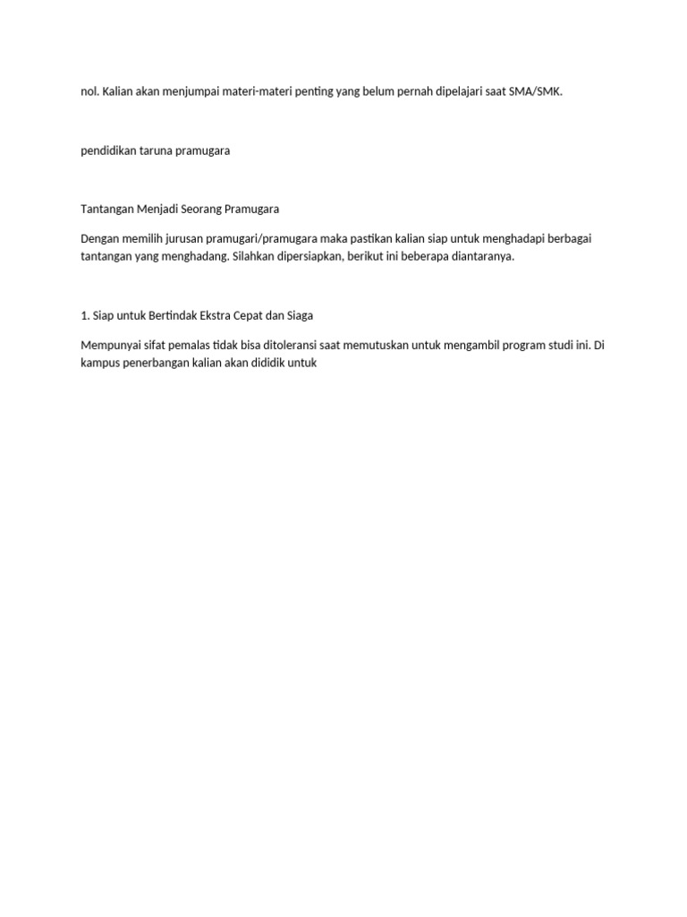 Cara Jadi Pramugara Pdf