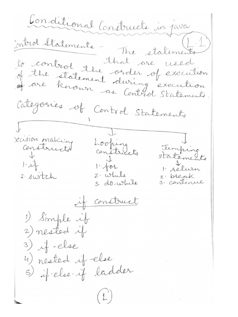 Conditional Constructs - Lec 1 - If Constructs | PDF