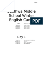 Seolhwa Middle School Winter English Camp: Name