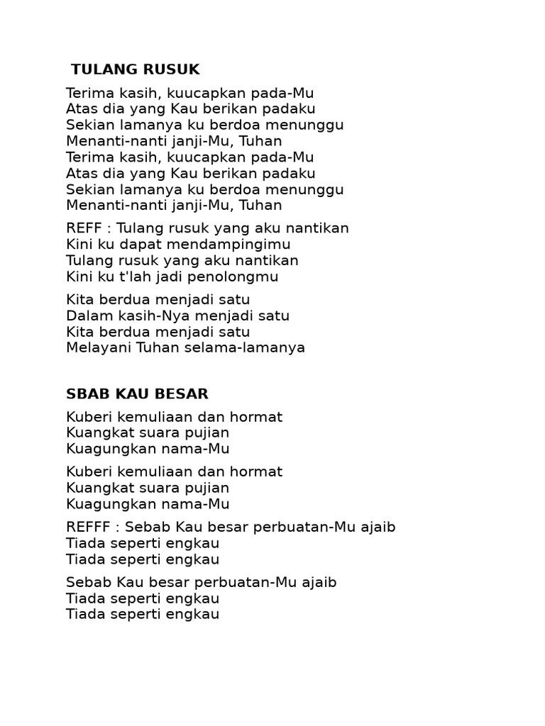 Lagu Lagu Rohani Kristen | PDF