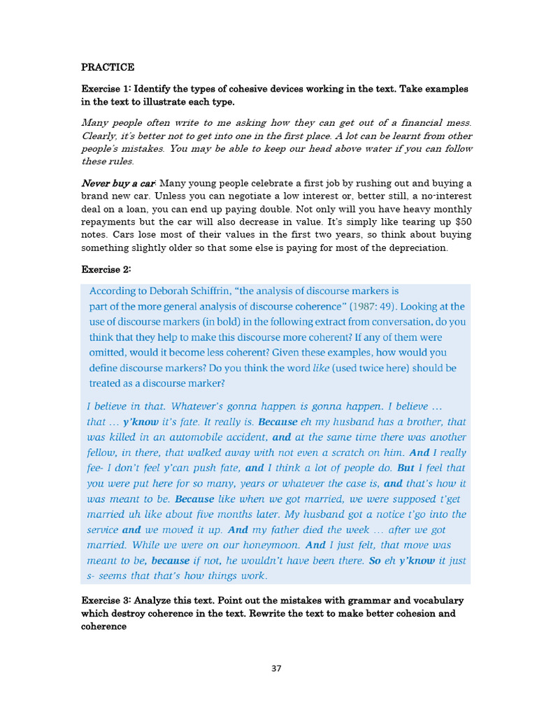 A03 Exercises - Discouse Analysis | PDF