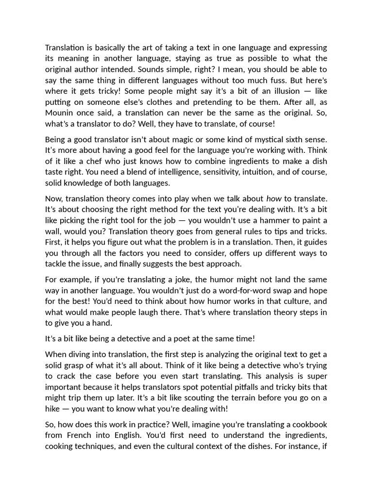 Translation Is Basically The Art of Taking | PDF