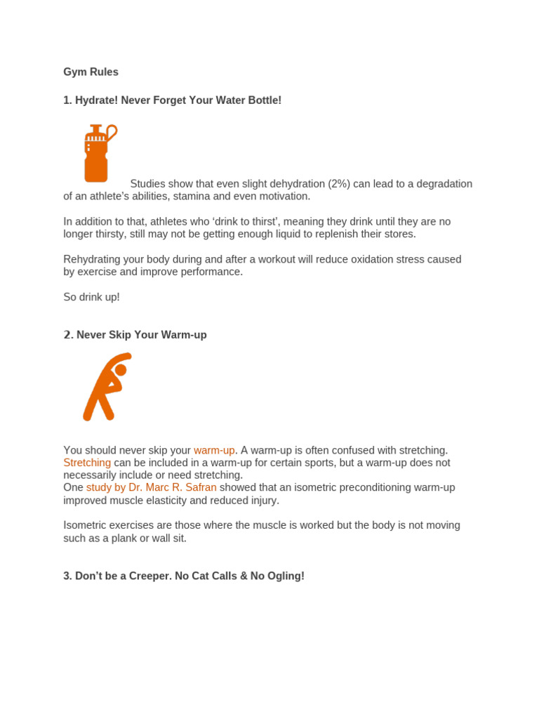 Gym Rules | PDF