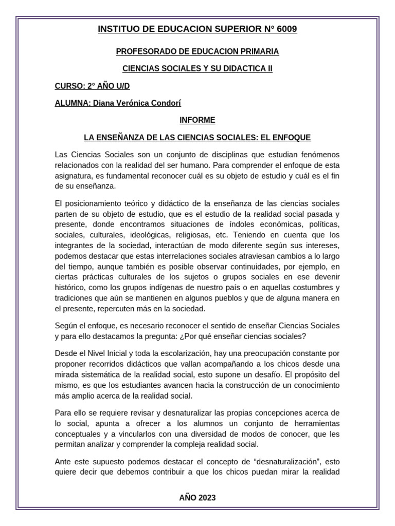 Didáctica de Ciencias Sociales en Educación | PDF | Ciencias Sociales ...
