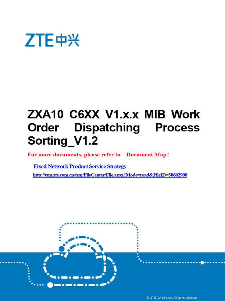 ZXA10 C6XX MIB Work Order Dispatching Process Sorting - V1.2 | PDF