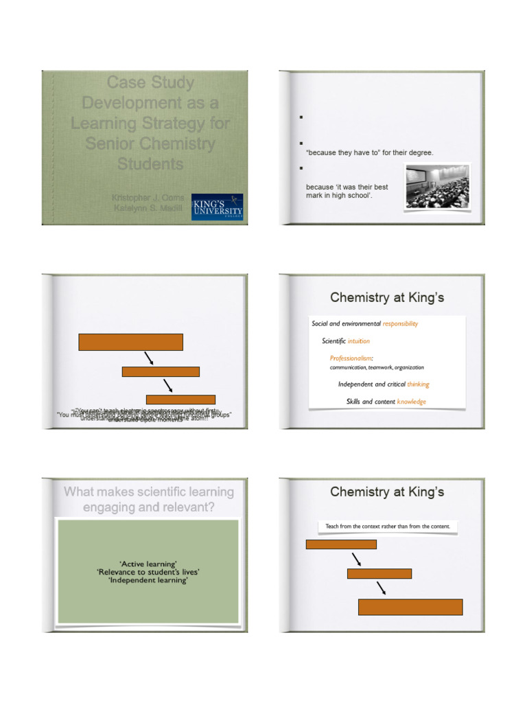 Case Study Development As A Teaching Technique For Senior Chemist | PDF