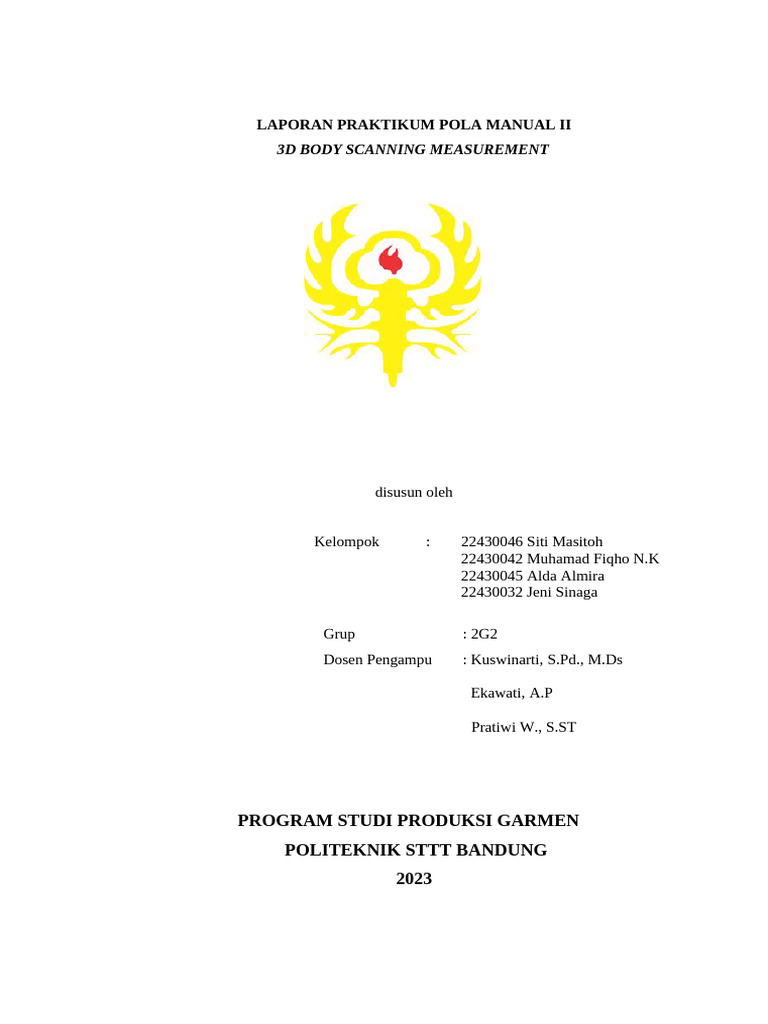 Laporan Praktikum Pola Manual Body Scanner | PDF