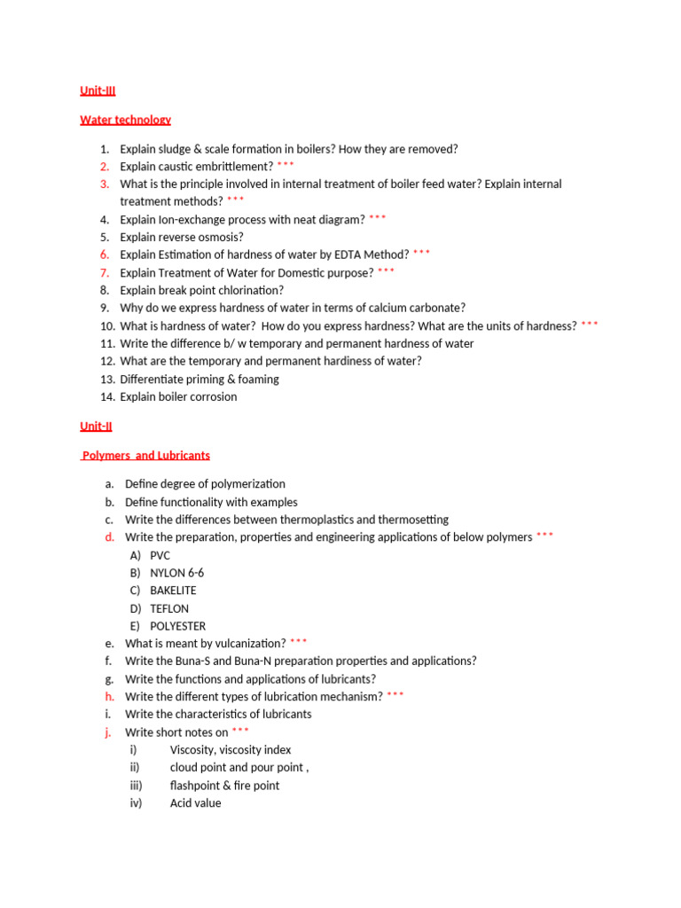 CHEMISTRY IMP QNS Mid I | PDF
