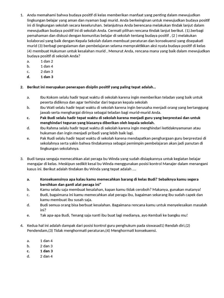 Soal Pre Test Modul 1.3 | PDF
