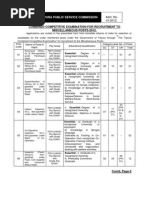 Combined Competitive Examination For Recruitment To Miscellaneous Posts-2012