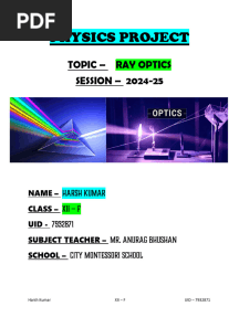 Ray Optics Project Class 12th