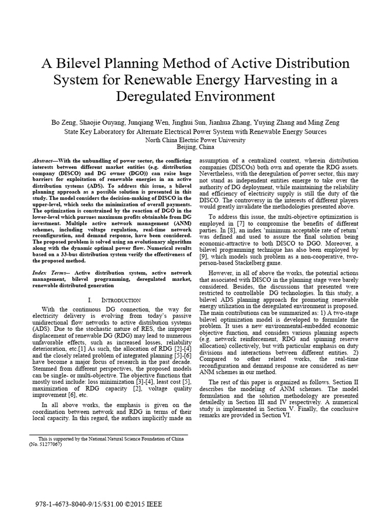 A Bilevel Planning Method of Active Distribution System For Renewable ...
