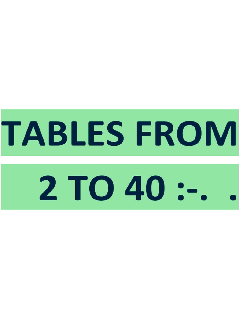 Summer camp maths tables pdf