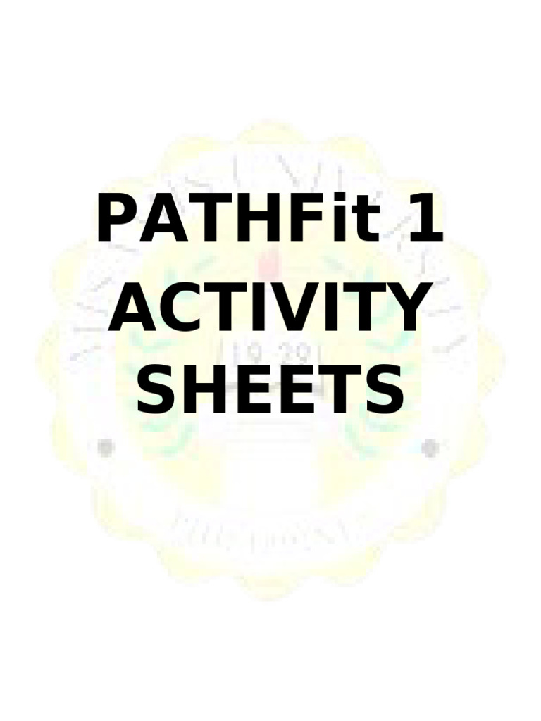 PATHFit 1 Activity Sheets | PDF