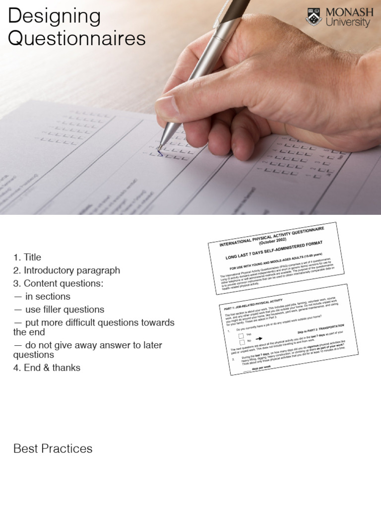 Meilleures pratiques de conception de questionnaires | PDF ...