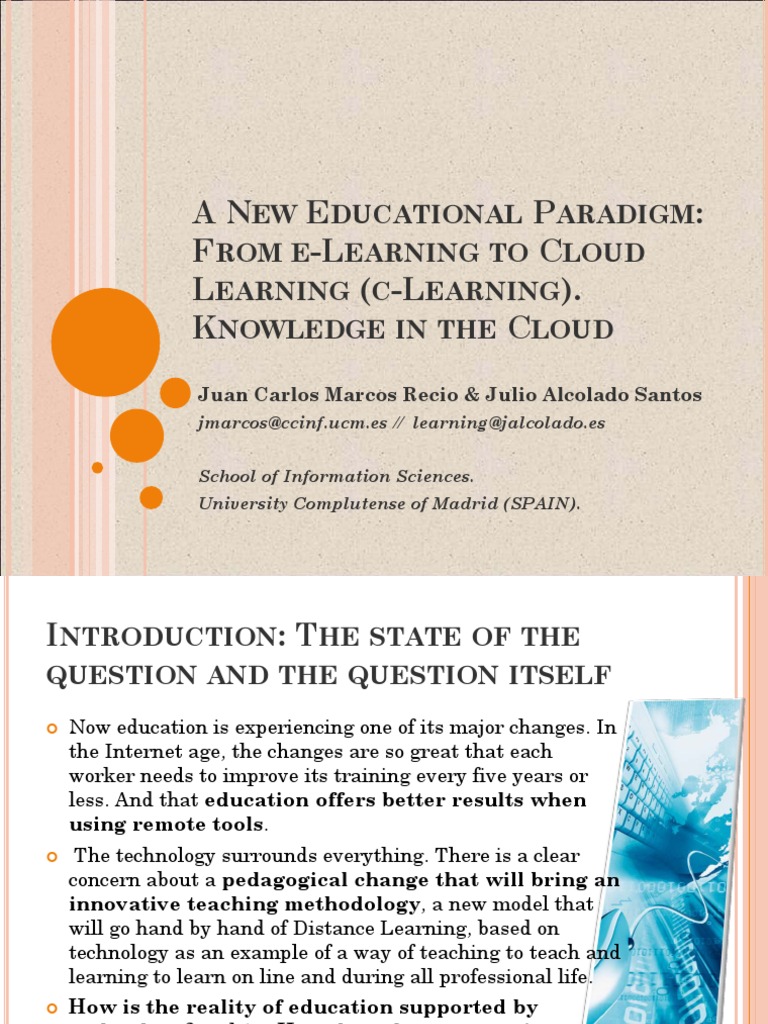 Cloud Learning: Transforming Education | PDF | Educational Technology ...