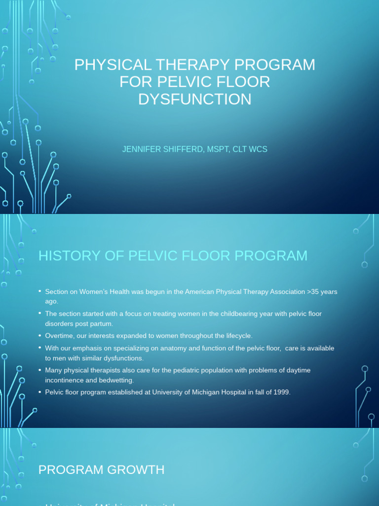 Physical Therapy Program For Pelvic Floor Dysfunction Jennifer Shifferd ...