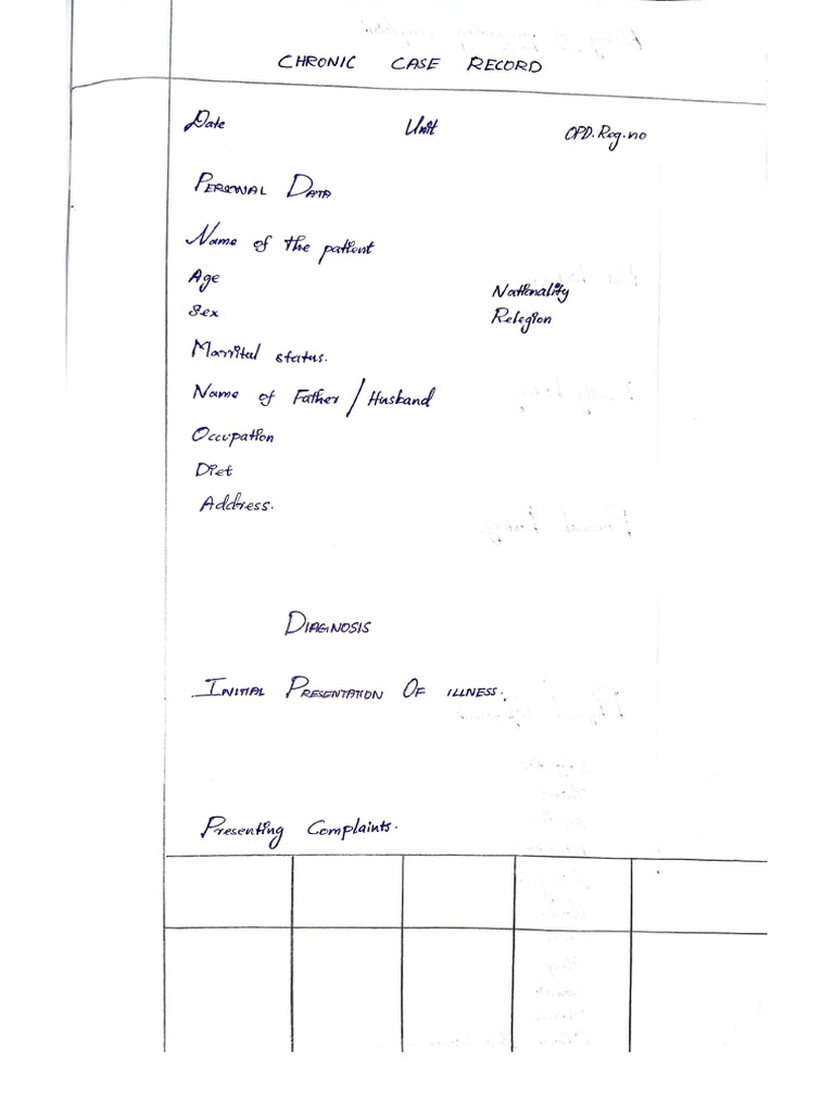 Chronic Case Format | PDF