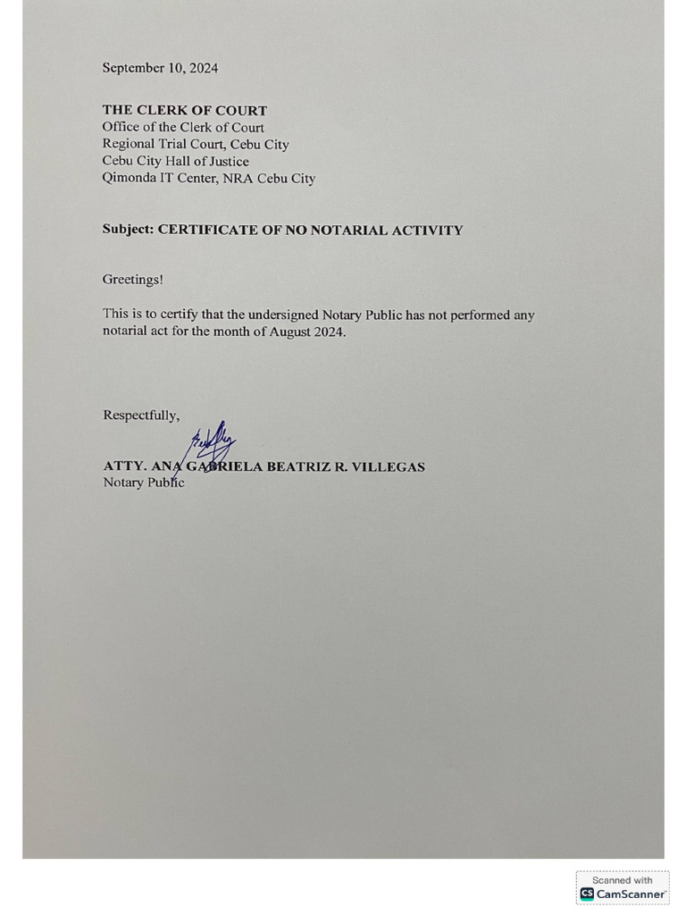 CERTIFICATE OF NO NOTARIAL ACTIVITY AUG2024 ATTY ANA GABRIELA BEATRIZ CERTIFICATE OF NO NOTARIAL ACTIVITY AUG2024 ATTY ANA GABRIELA BEATRIZ