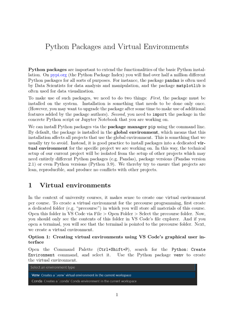 Python Packages and Virtual Environments | PDF | Directory (Computing ...