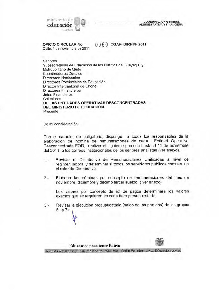 Circular 60 Cgaf Dirfin 2011 | PDF
