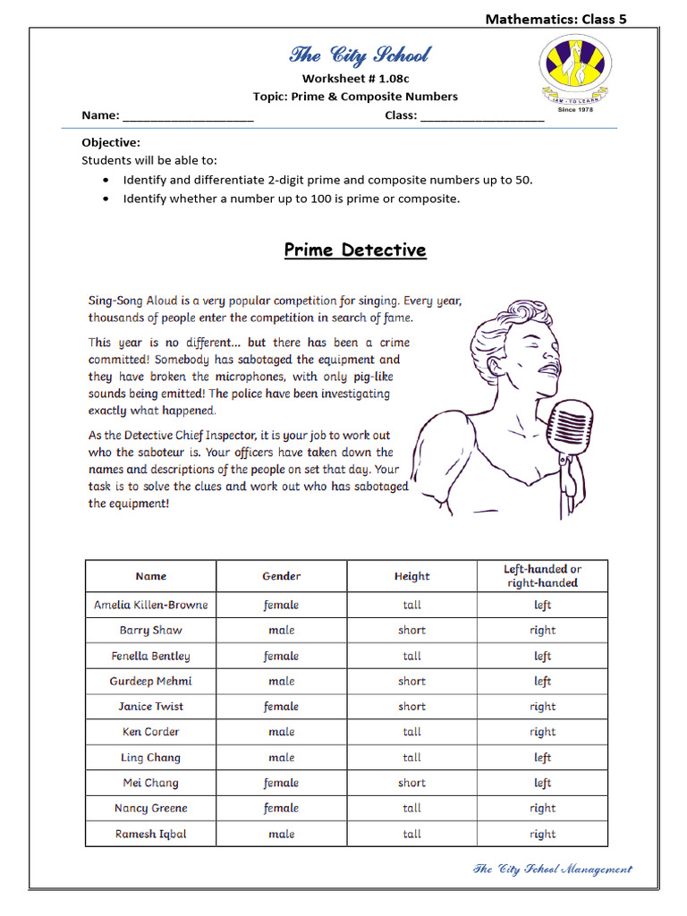 Mathematics Worksheet Class 5 1 08c Pdf