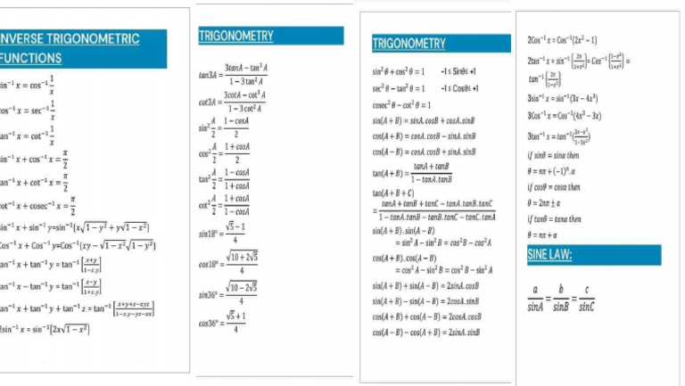 Trigonometric Formulas | PDF