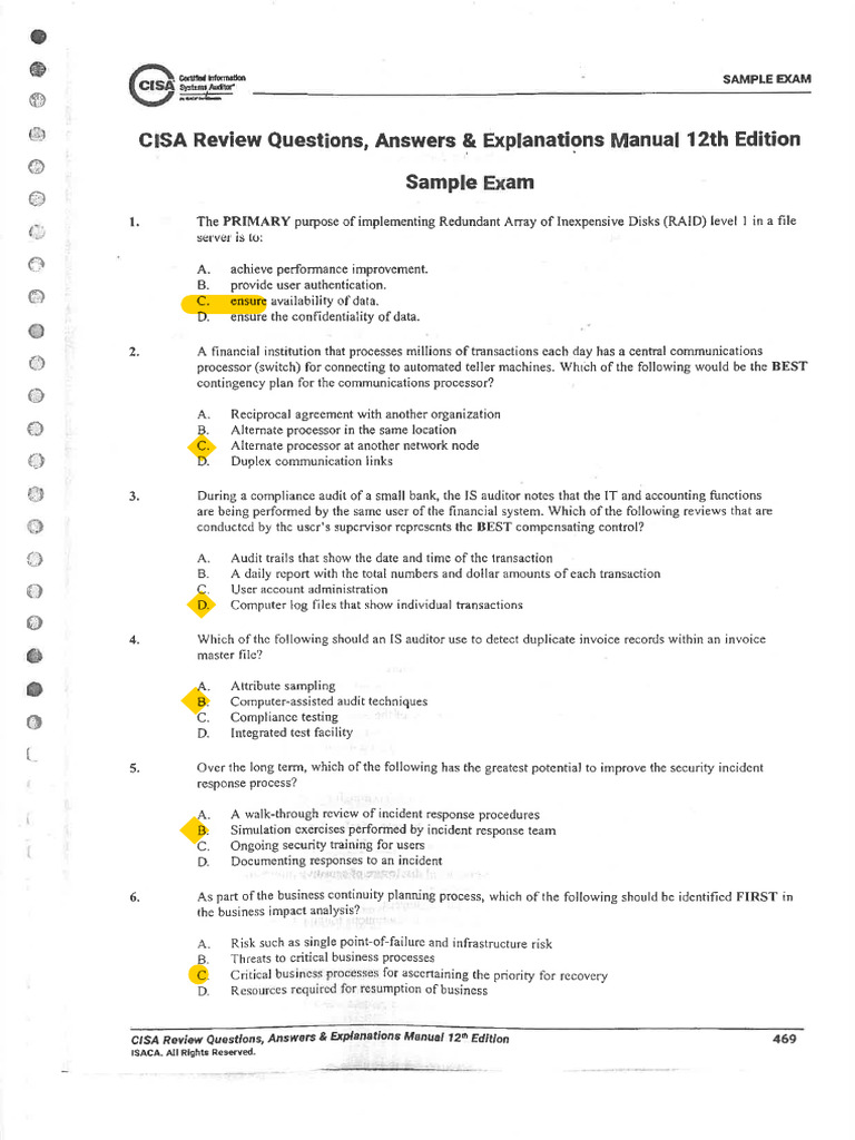 CISA QAE Practice Test | PDF