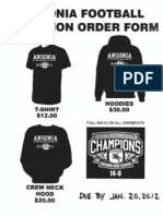 Ansonia Football Champions Order Form 2011