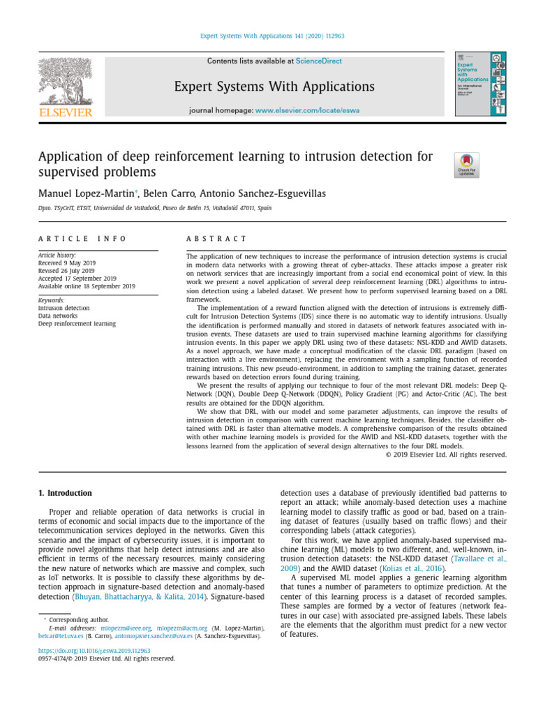 82-Application of Deep Reinforcement Learning To Intrusion Detection ...