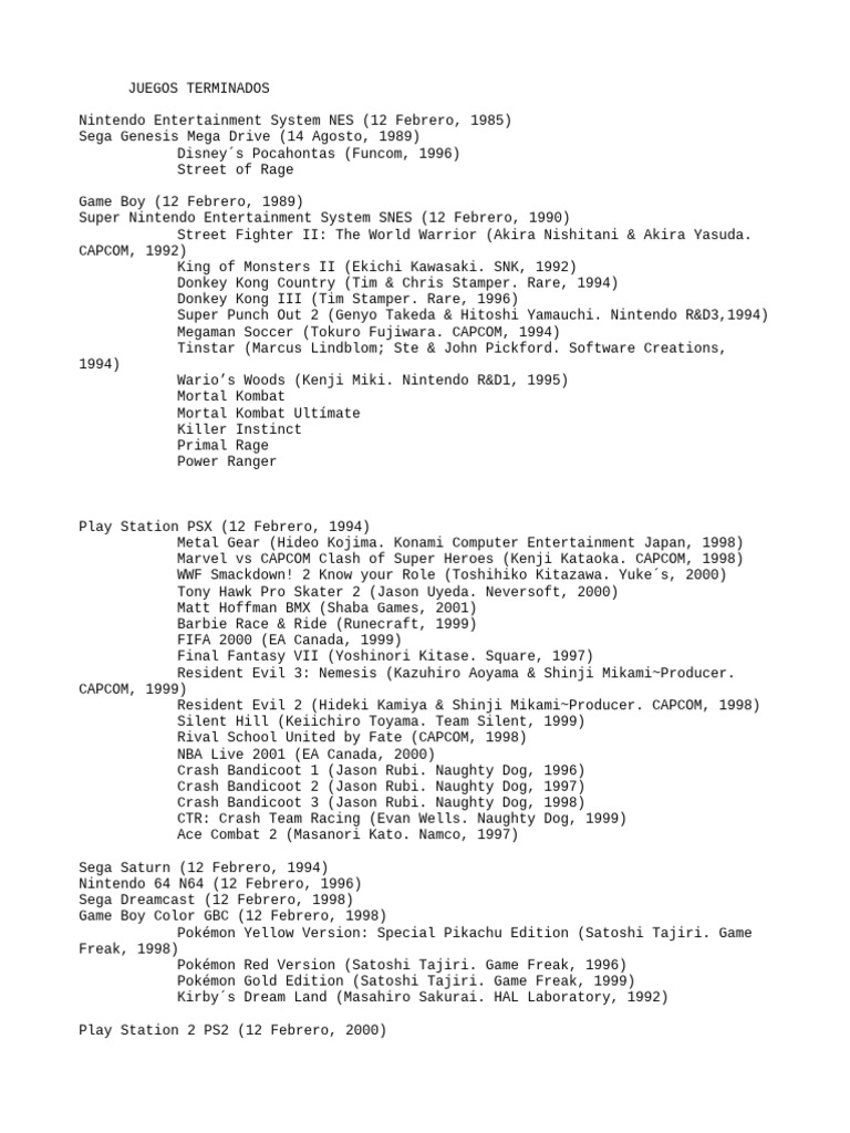 Videogame Study List | PDF