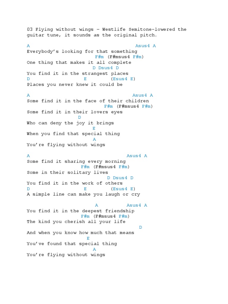03 Flying Without Wings Pdf Recorded Music Albums