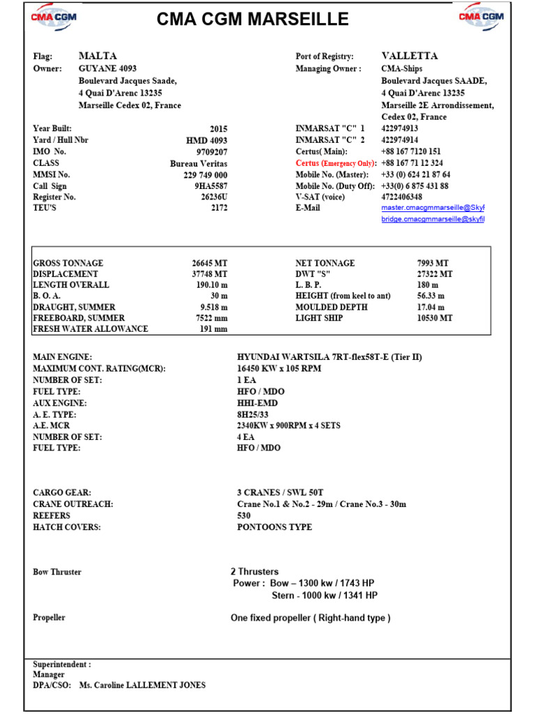 Cma CGM Marseille | PDF