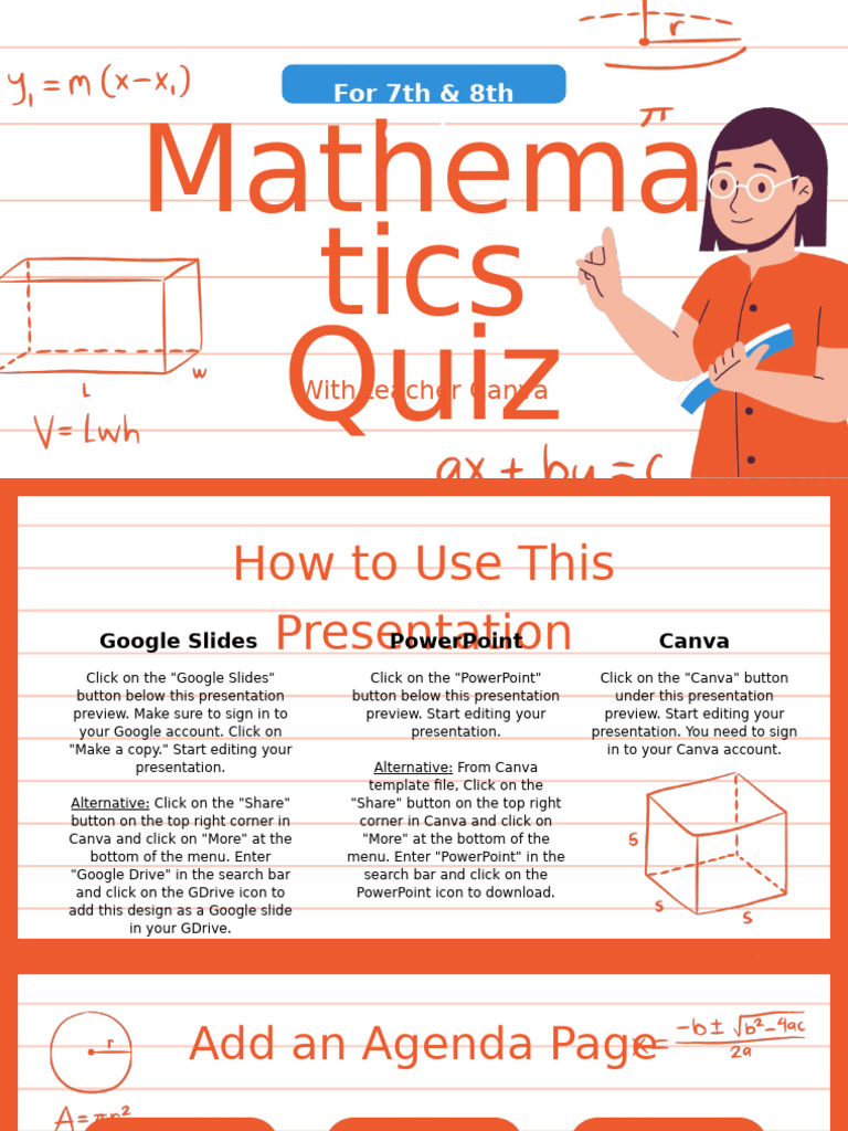 Orange Illustrative Mathematics Quiz | PDF