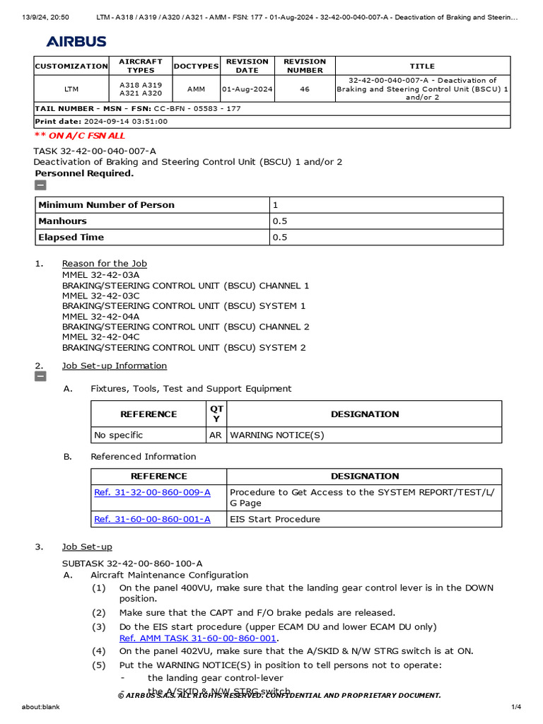 AMM. 32-42-00-040-007-A - Deactivation of Braking and Steering Control ...