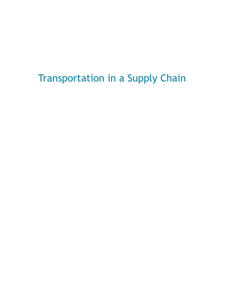 Transportation - Supply Chain | PDF