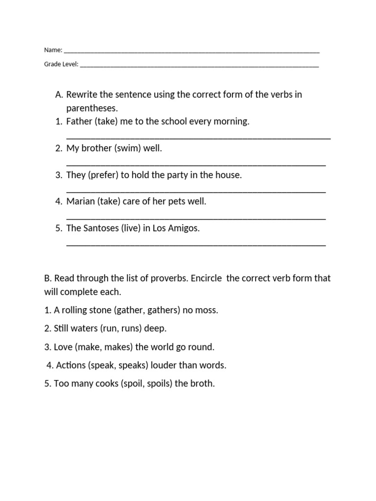 uses of verb quiz s form and base form | PDF